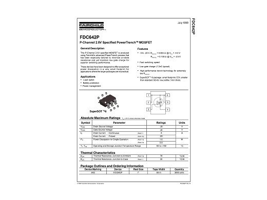 Транзистор FDC642P SSOT-6