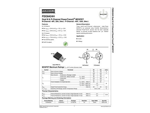 Транзистор  FDD8424H