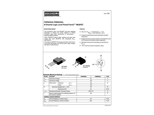 Транзистор FDP6035AL TO-220