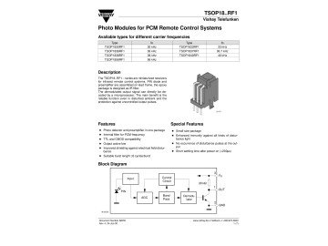 Integrated IR receiver TSOP1840RF1