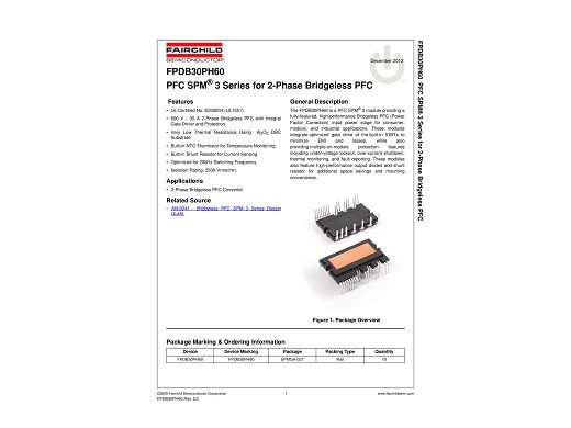 FPDB30PH60 SPMGA27-FA PFC SPM 3 Series for 2-Phase bridgeless PFC 600V 30A Smart Power Module AIRCONDITIONER