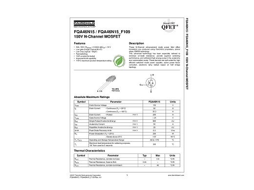 Транзистор FQA46N15 TO-3P