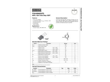 Транзистор IGBT FGH40N60SFD TO-247
