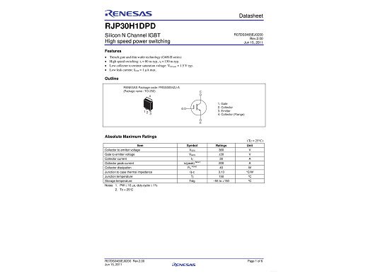 IGBT RJP30H1 TO-220F