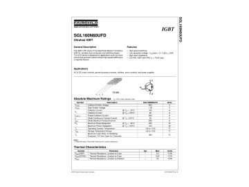 Транзистор IGBT SGL160N60UFDTU G160N60UFD TO-264