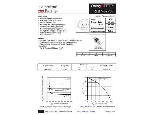 Транзистор IRFB7437PBF TO-220(TO-220-3)