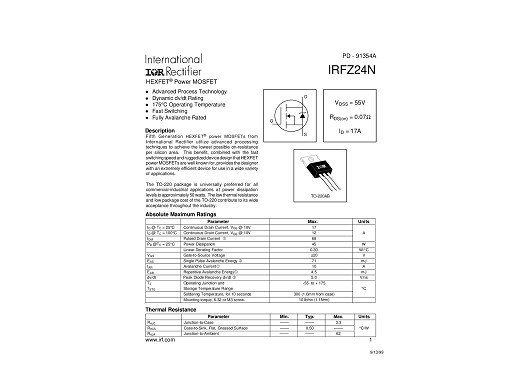 Транзистор IRFZ24N TO-220