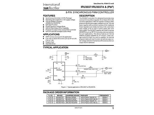 Интегрална схема IRU3037CS SO-8