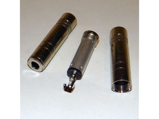 6.35 мм мъжки конектор, стерео, за кабел, метален