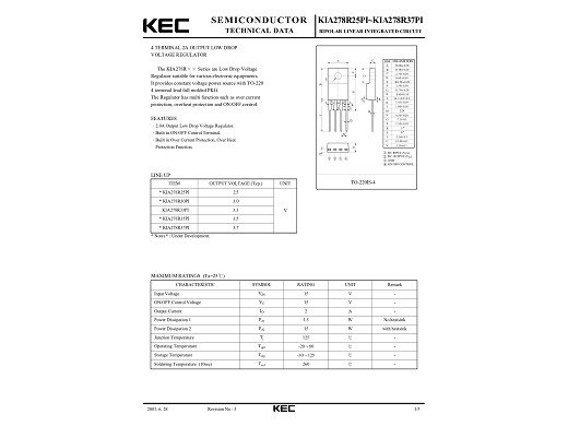 Интегрална схема KIA278R33 4PIN TO-220F