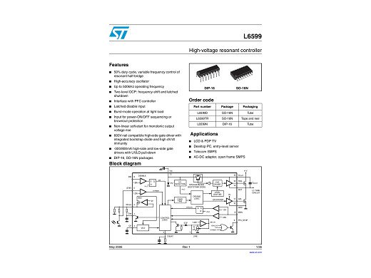 Интегрална схема L6599ATR  SO-16