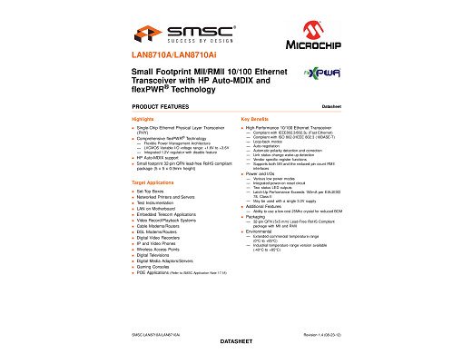 Интегр.схема LAN8710A FQN-32