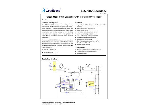 Интегрална схема  LD7535MBL SOT-23-6