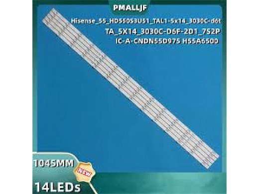 Диодни ленти комплект 5бр/pcs Hisense_55_HD550S3U51_TAL1-5x14_3030C-d6 -6V