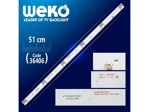 Диодна лента 1 бр/pc 320L(320E20) 2x6 6S1P 1910 0D20, T0618013 C37B