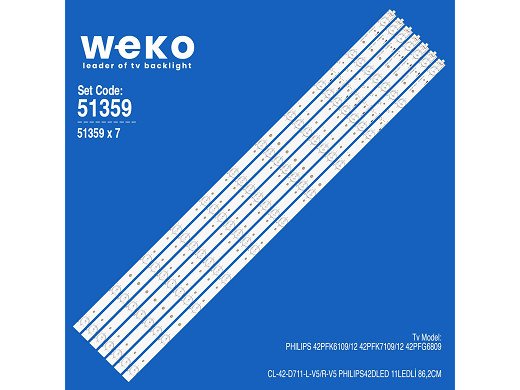 Диодни ленти комплект 14 бр/pcs  LED Backlight CL-42-D711-L-V5 set14