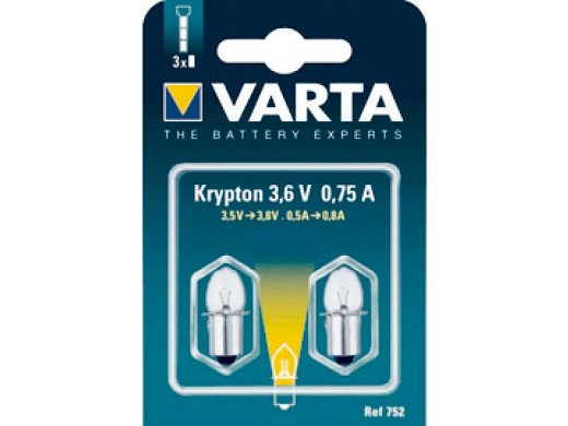 Криптонови крушки за фенер  2бр. Varta V752 3.6V 0.75A