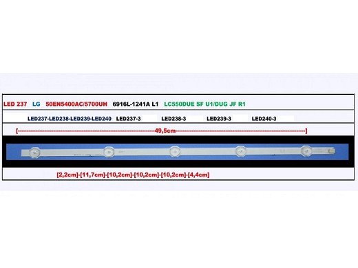 Диодна лента 1 бр/pc  50INCH ROW2.1 6916L-1241A LED237