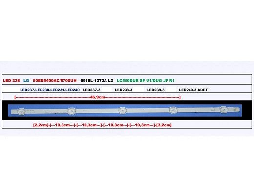 Диодна лента 1 бр/pc  50INCH ROW2.1 6916L-1272A LED238