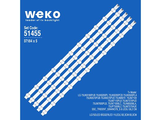 Комплект диодни ленти 5 pcs/бр SSC_Trident_75UK65_11LED