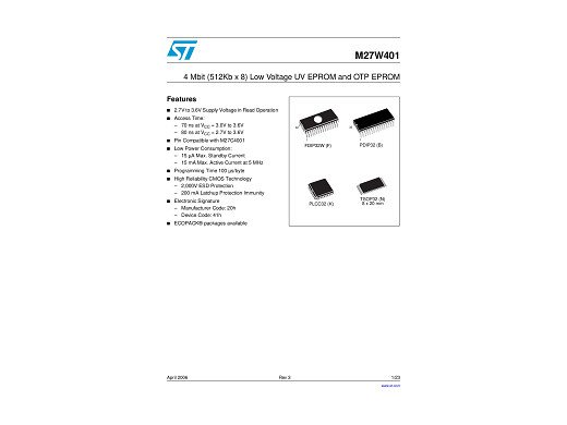 Интегрална схема M27W401-80B6 AK41 F040