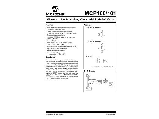 Интегрална схема MCP101 SOT-23-3