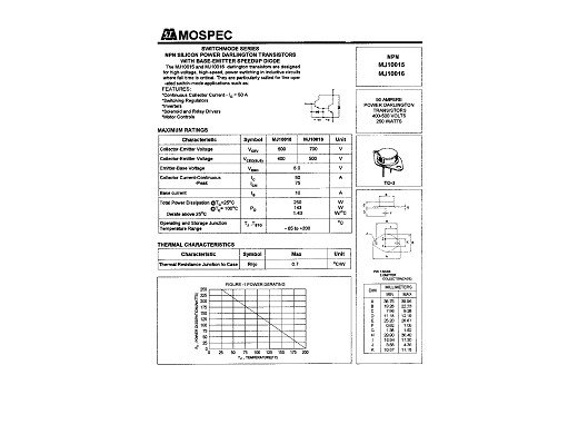 Транзистор MJ10015 TO-3