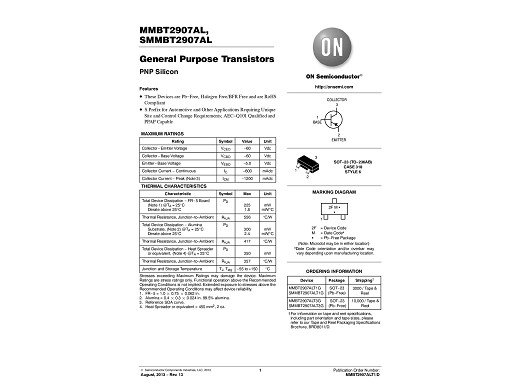 Tранзистор  MMBT2907AL SOT23 SMD