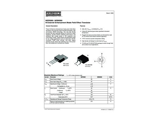 Транзистор NDP6060 TO-220