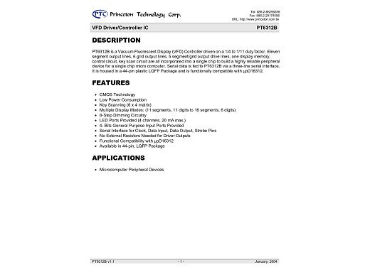 Интегрална схема  PT6312BLQ