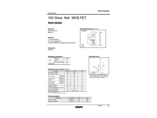 Транзистор RDN150N20 TO-220F