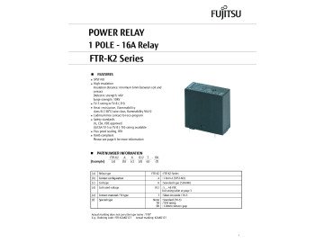 Реле FTR-K2AK012T 12V 16A 4P