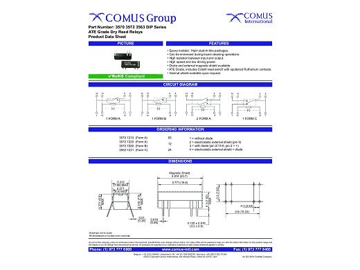 Реле REED 3570-1210-121