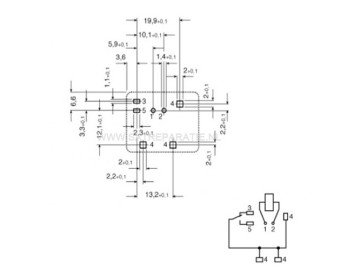 Реле електромагнитно V23076-A1001-C133  7pins