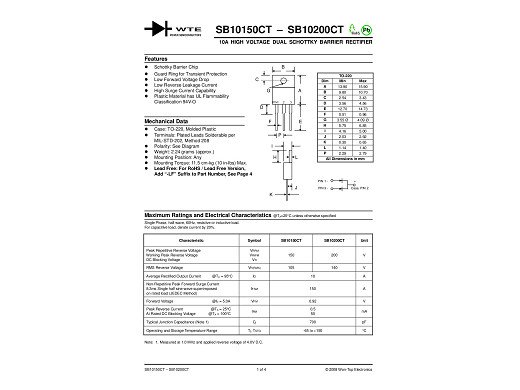 Диод SB10200CT TO-220