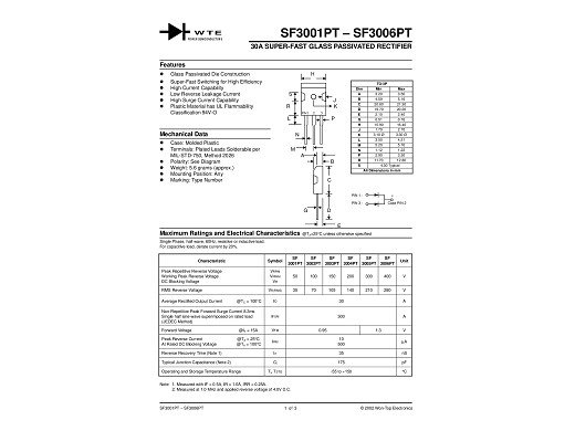 Диод SF3006PT TO-3P