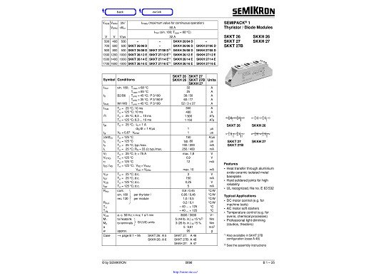 ТИРИСТОРЕН БЛОК Semikron SKKT-26/06-D Power Module