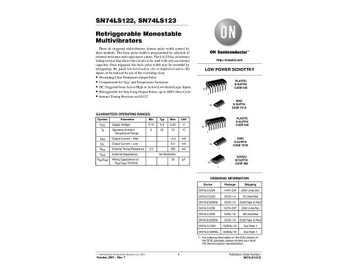 Интегрална схема  SN74LS123N