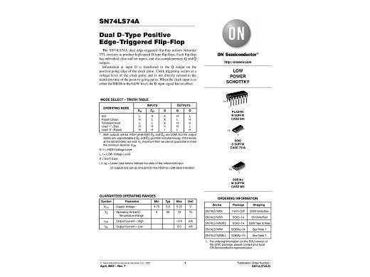 Интегрална схема  SN74LS74AN
