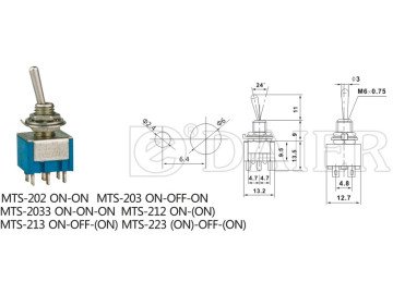 SWITCH CK  MTS-202 ON/ON 6PIN SMALL