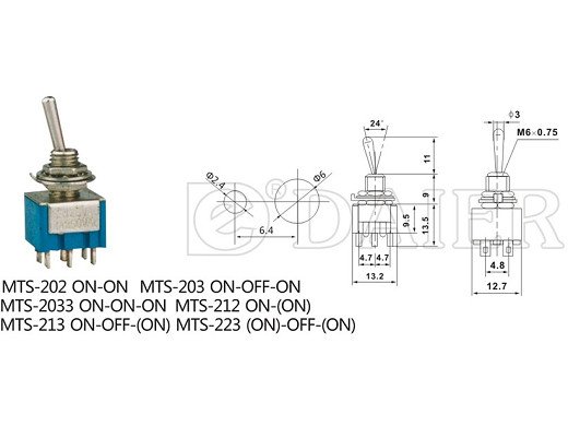 Ключ CK  MTS-202 ON/ON 6PIN SMALL