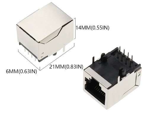 Конектор за монтаж в дънни платки  RJ45 8P8C гнездо THT pcb