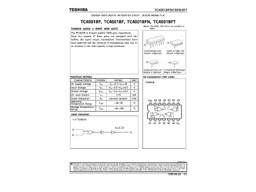 Интегрална схема  TC4001BP HCF4001BE DIP-14