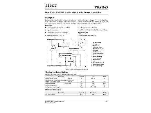 Интегрална схема  TDA1083