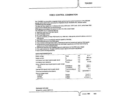 Интегрална схема  TDA3501     ORIGINAL