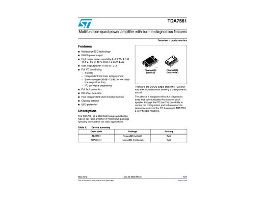 Интегр. схема TDA7561