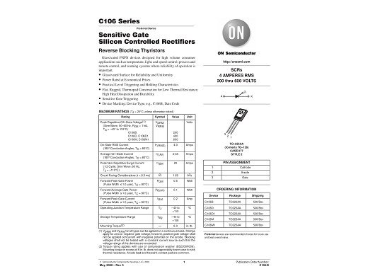 Тиристор TIC106MG TO-126