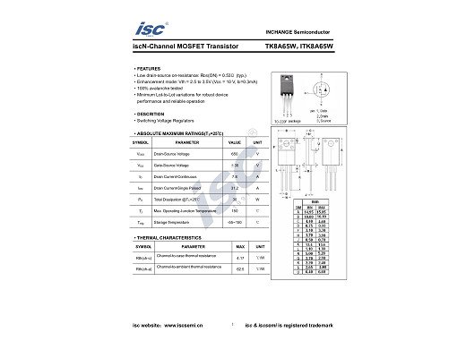Транзистор TK8A65W TO-220F