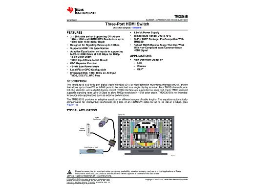 Интегрална схема TMDS361B TFQP-64