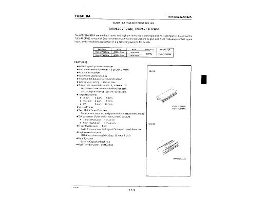 Интегрална схема  TMP47C432-8094